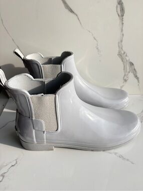 Hunter sz 10 Rain Gardening Refined Slim Fit Chelsea Boots Gray Rubber Ankle